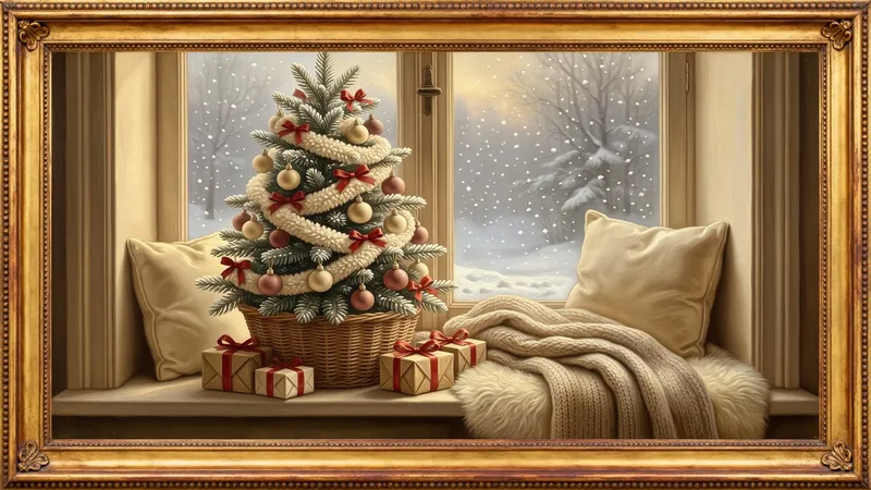 Vintage cream and red Christmas